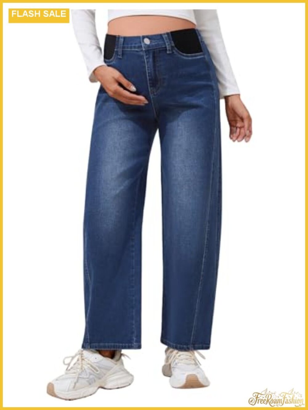 Maternity Wide Leg Jeans with Expandable Waist